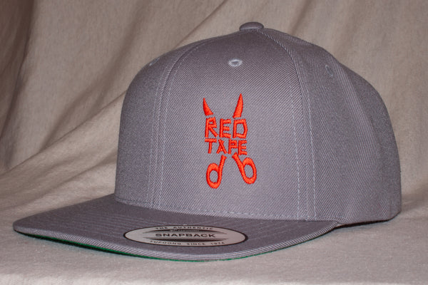 Red Tape red on gray adjustable hat